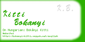 kitti bokanyi business card